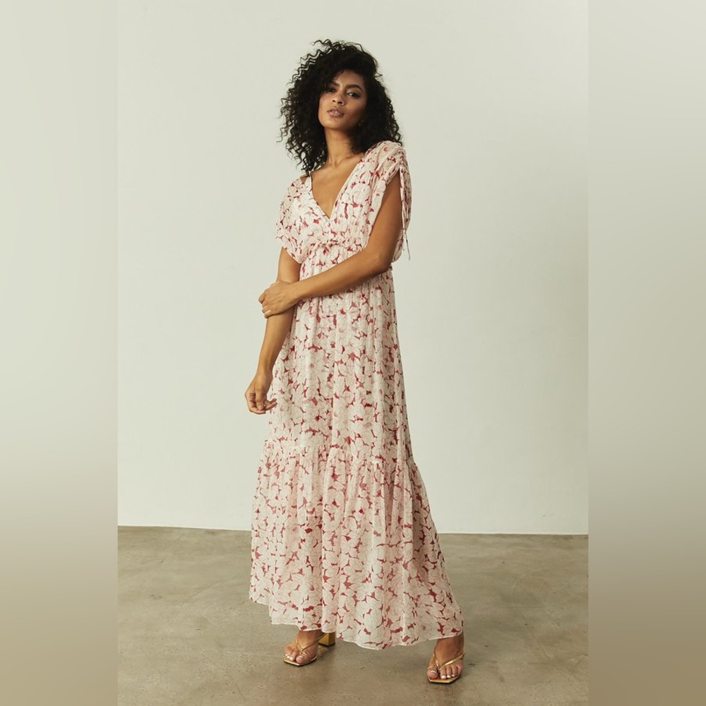 ($487 Retail) Christy Lynn Allegra Dress Red Leaf Size Medium